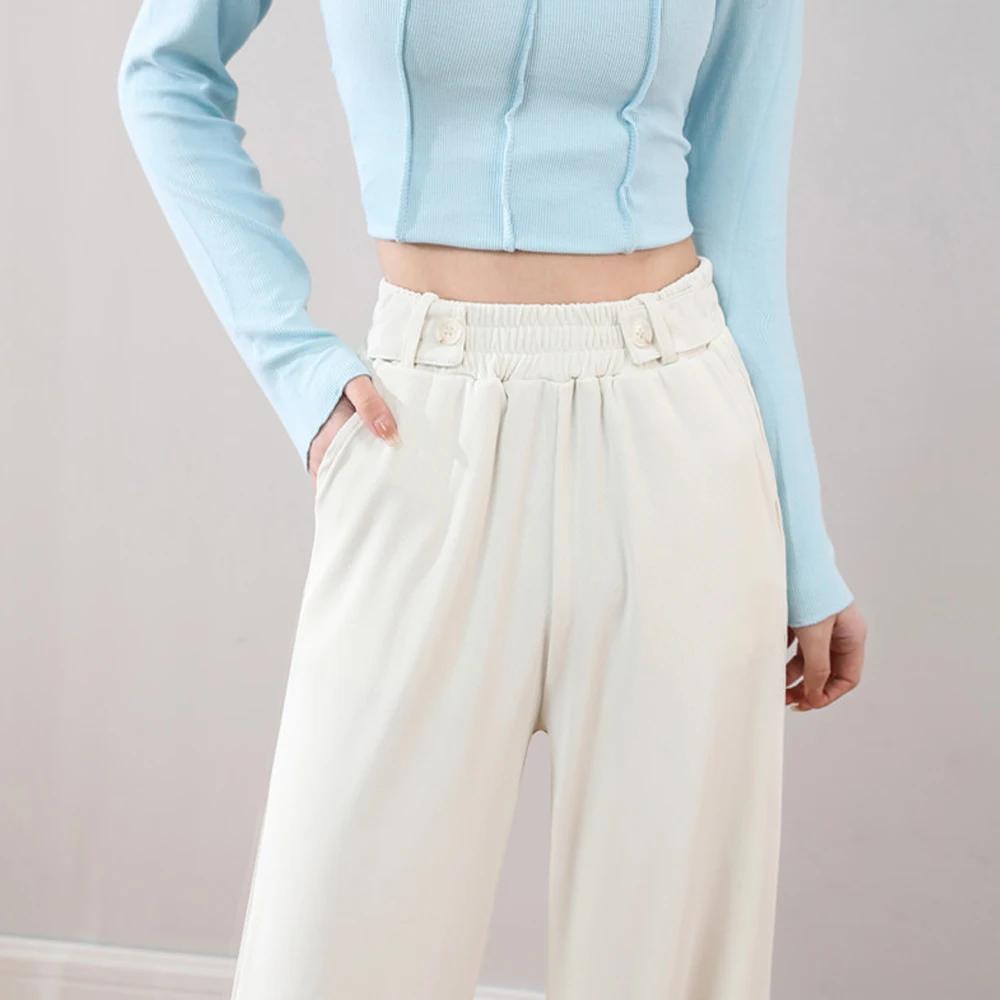 

New Summer Wide Leg Pants For Women High Waist Drap Straight Long Trousers Female Casual Loose Pants Pantalones Femme