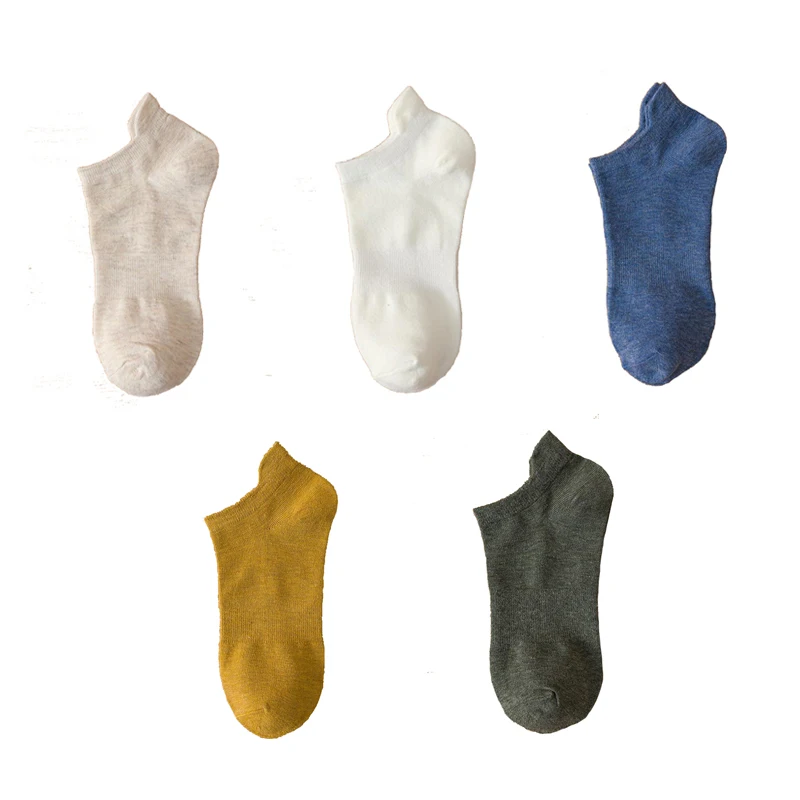 10 Pieces=5 Pairs/lot Men Socks Fashion Breathable Mesh Sport Casual Summer Ankle Sock Solid Color Sweat Invisible Boat Socks