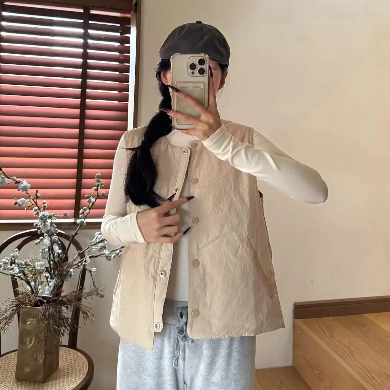 Johnature теплая бархатная хлопковая куртка жилет хлопковый 2024 осень зима новые