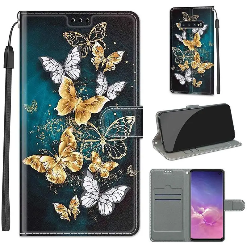 

Flipping Magnetic Stand Phone Cover with Credit Cards Holder Compatible with Samsung Galaxy S10