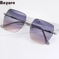 boyarn 2022 new fashion large frame brushed nylon sunglasses womens tr90ins sunglasses womens fashion high end glasses
