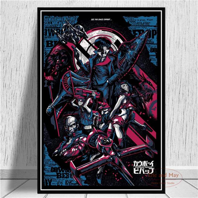 

Denim Bebop Anime Canvas Painting Posters And Prints Wall Pictures For Living Room Vintage Poster Decorative Home Decor Quadro