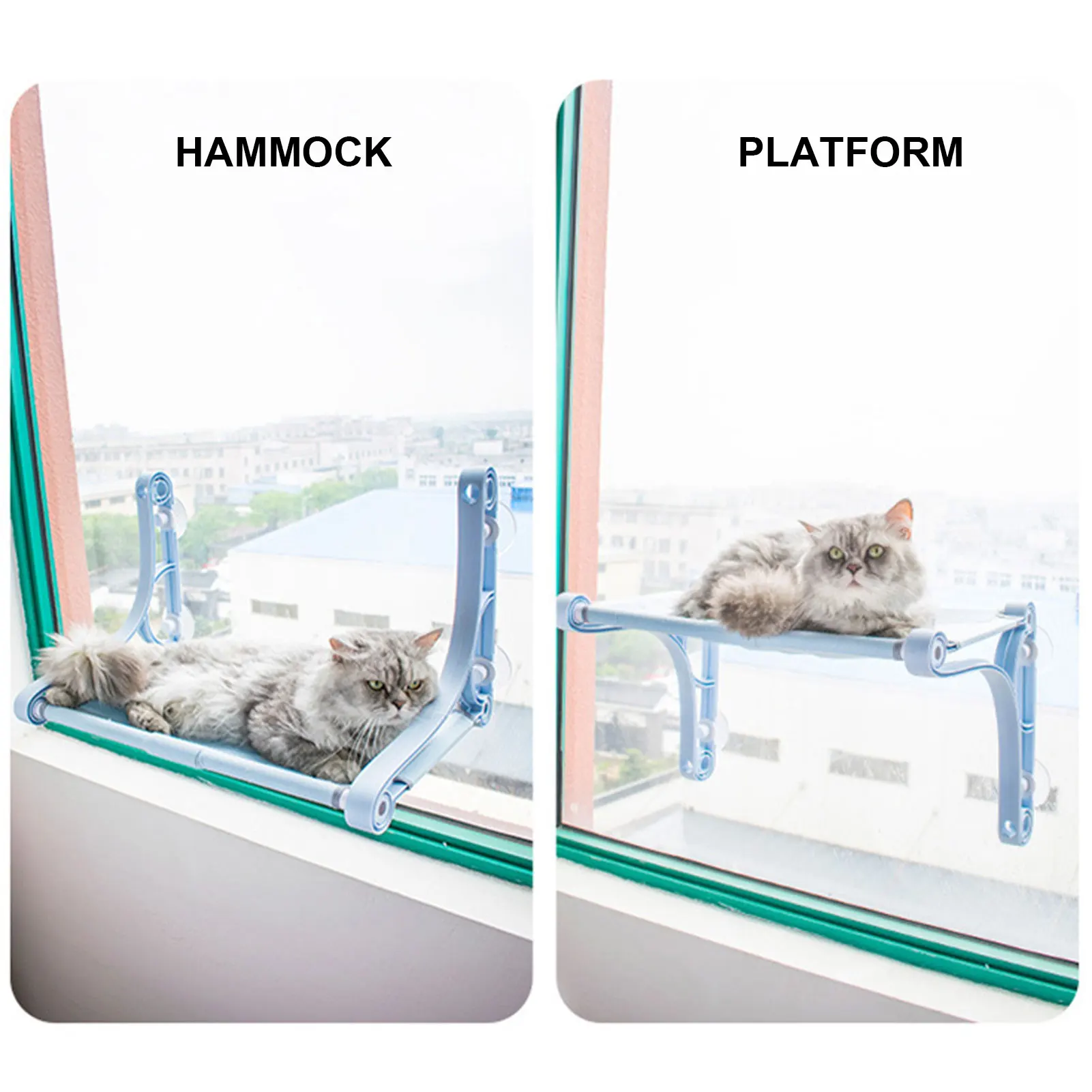 Гамак для кошек подвесное сиденье на окно 4 мощных присоски вмещает до 50 фунтов |