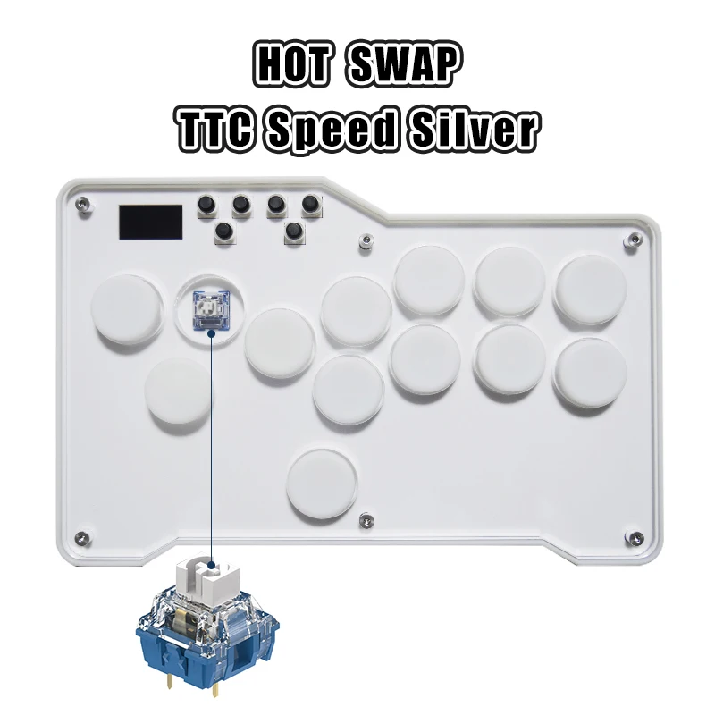 Фото Arcade Fight Stick Mini Hitbox Все кнопки Стиль Hot SWAP Cherry MX Arcade Stick Контроллер Pico Gp2040 для ПК/PS4/NS №3