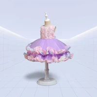 2021 new girls dress skirt colorful cake pompous dress skirt girls first birthday dress princess dress mesh lovely little fair