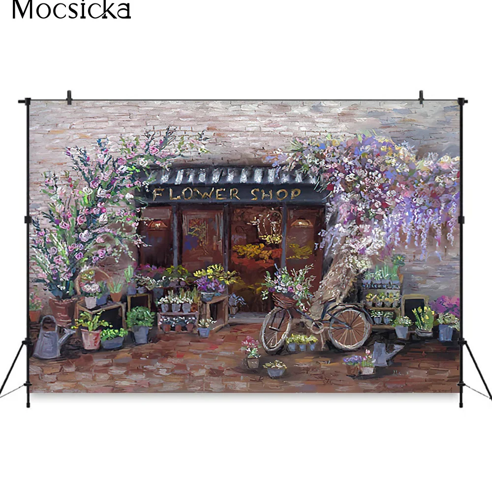 Фон для фотосъемки с изображением цветочного магазина