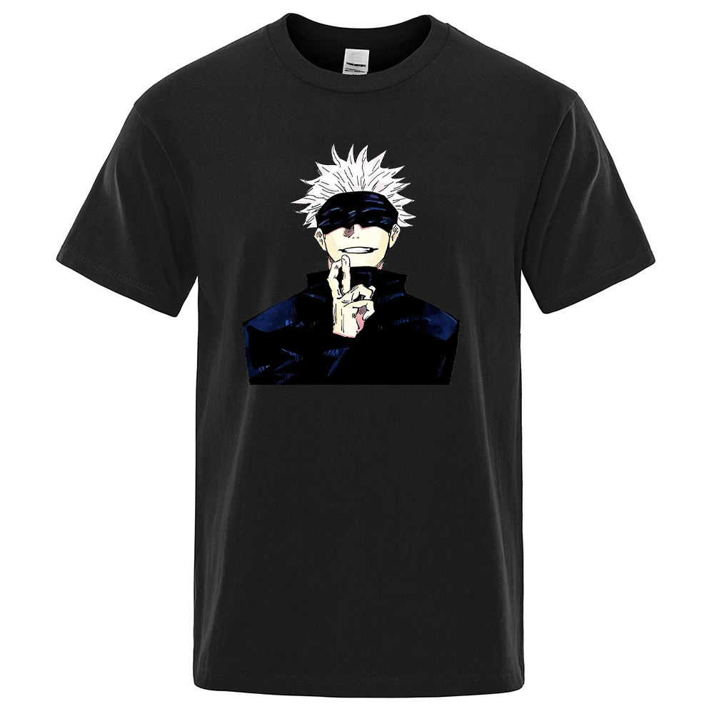 

Jujutsu Kaisen Anime Satoru Gojou Print T-Shirt Men Sports Round Neck T Shirt Oversize Soft Clothes Casual S-Xxxl Men's T-Shirts