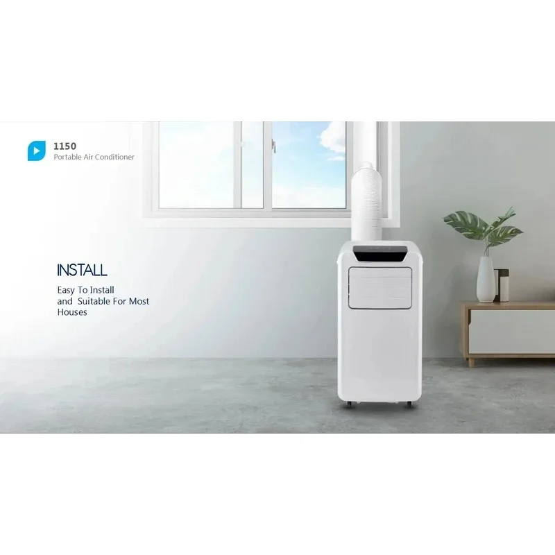 Фото Портативный кондиционер 2026 9000 BTU для дома с функцией осушителя и режимом вентилятора - Мобильный кондиционер с Wi-Fi, совместимый с Tuya №1