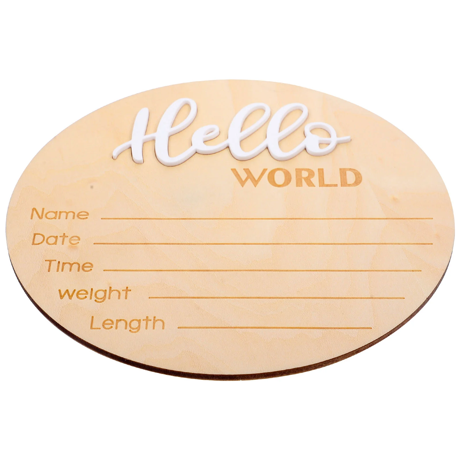 

Baby Announcement Wooden Sign Birth Name Newborn Round Photography Prop Infant Signs