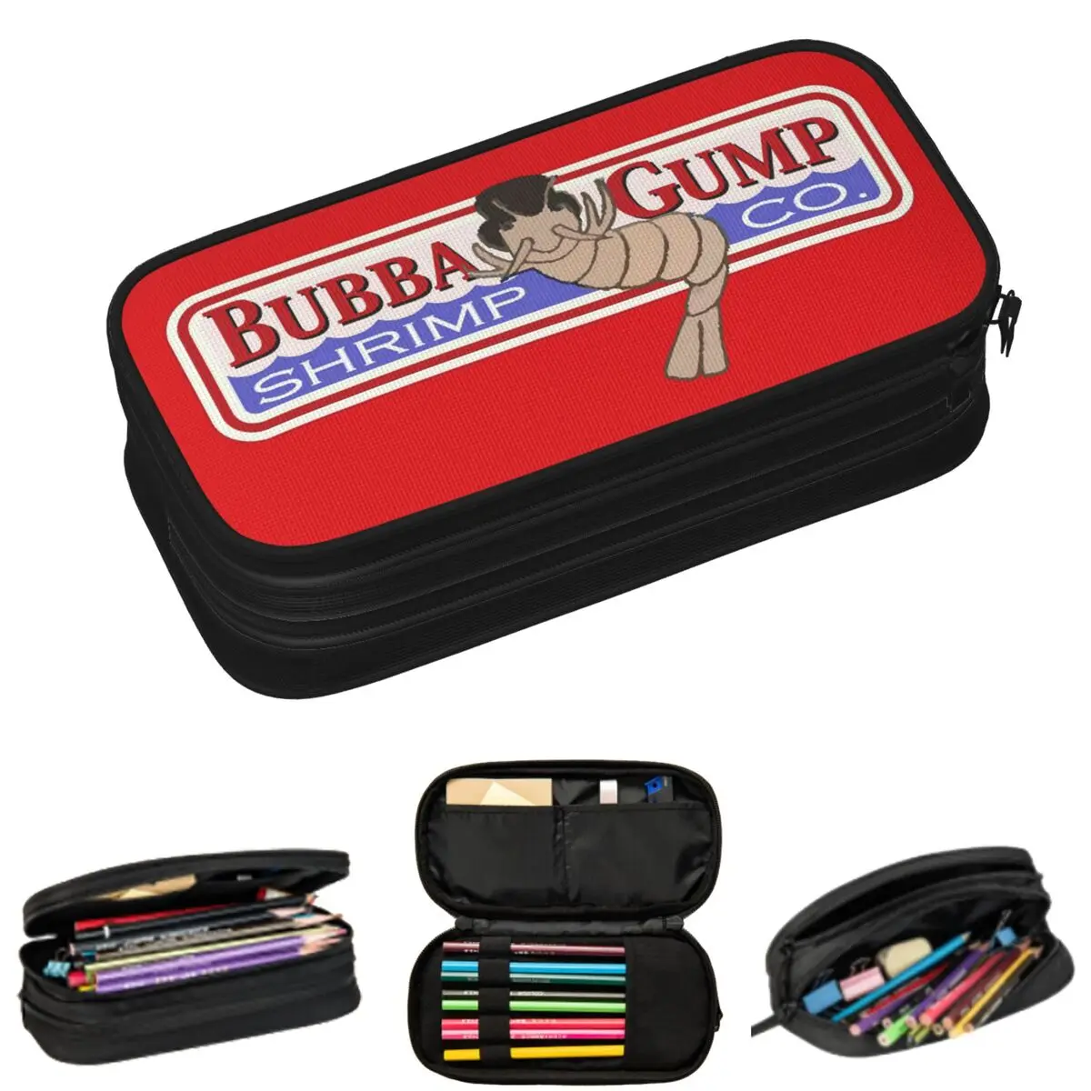 Фото Пеналы Bubba Gump Shrimp Forrest Movie Geek для студентов, школьные пеналы-коробки, сумка для ручек, пенал большой вместимости №1