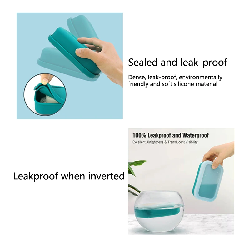Портативный дорожный силиконовый контейнер для мыла с крышкой герметичный