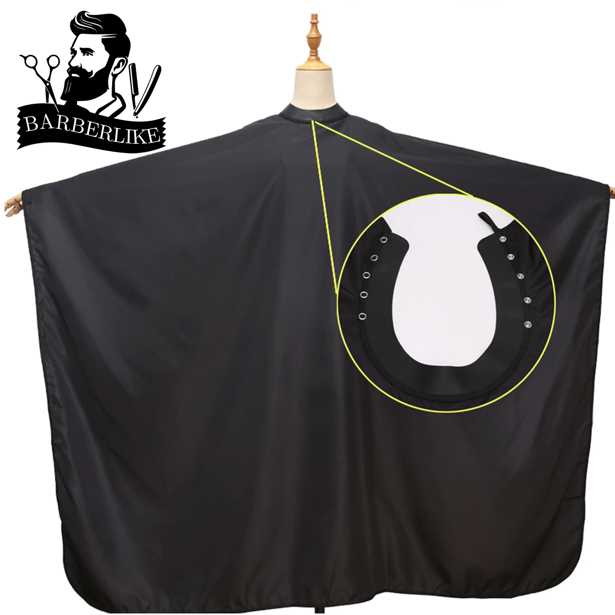 

Парикмахерская черная силиконовая накидка на воротник для стрижки волос Профессиональный Салон Парикмахерская одежда для парикмахера фар...