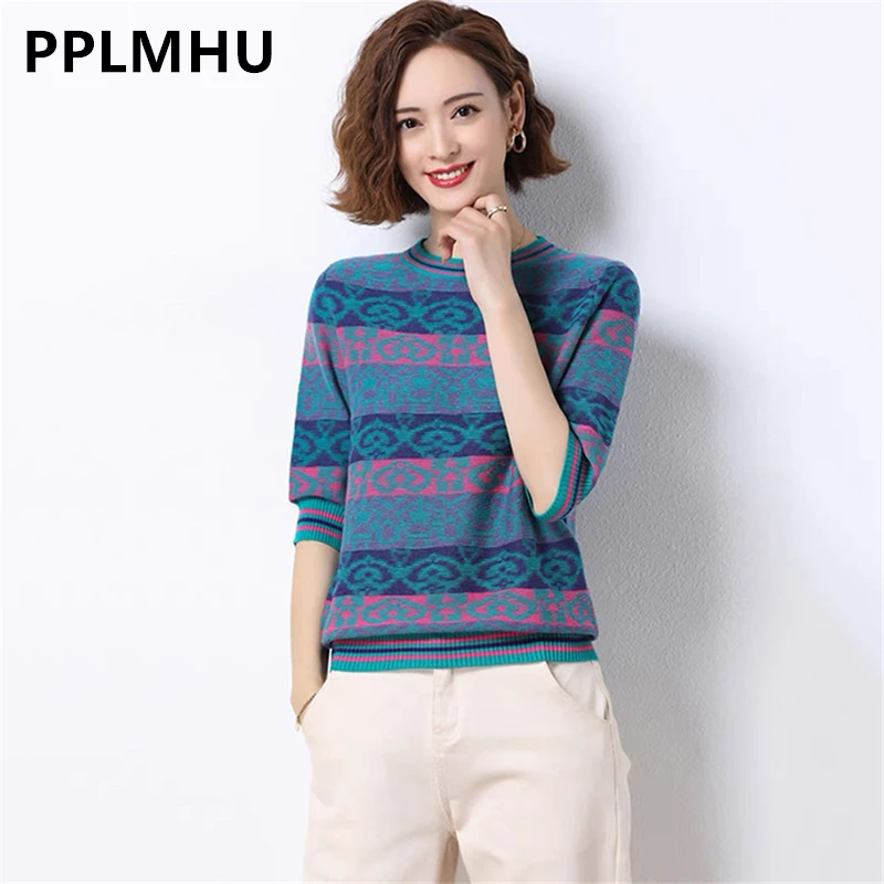 Топ женский трикотажный в рубчик с рукавом до локтя | Женская одежда