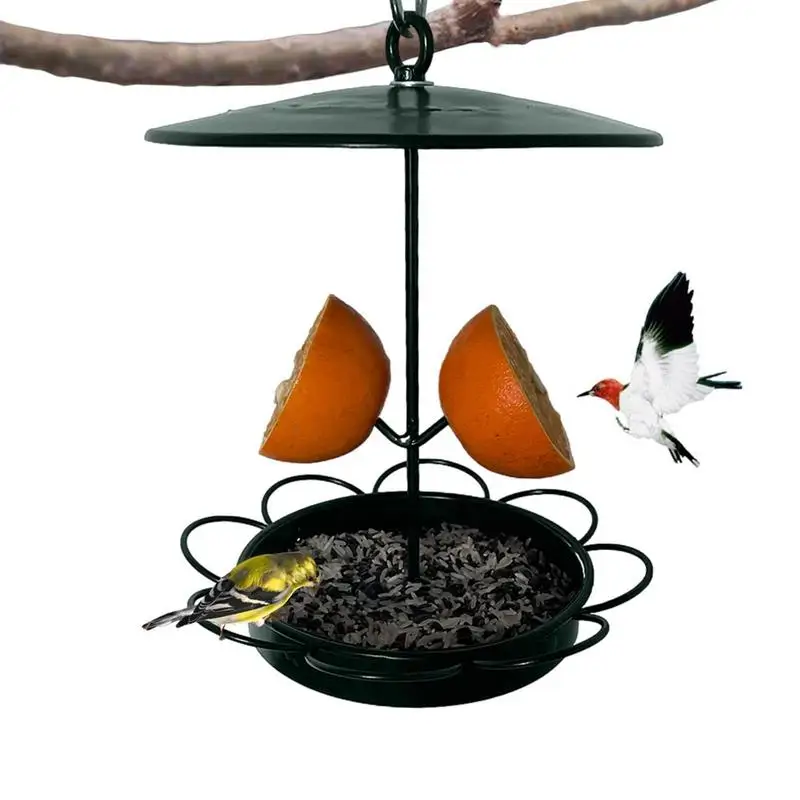 

Bird Feeder Wild Birdfeeder With Hook Large Capacity Feeding Tray For Sparrow Finch Chickadee Rain Proof Gift For Bird Lovers