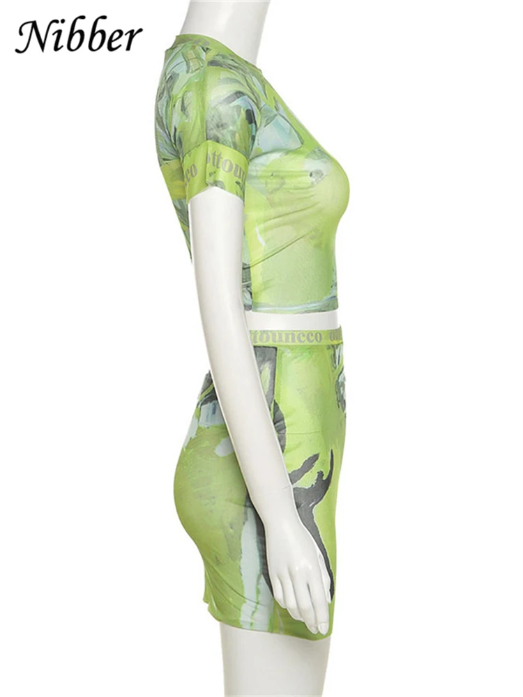 Летняя новая юбка Nibber из двух частей с коротким рукавом облегающий дизайн