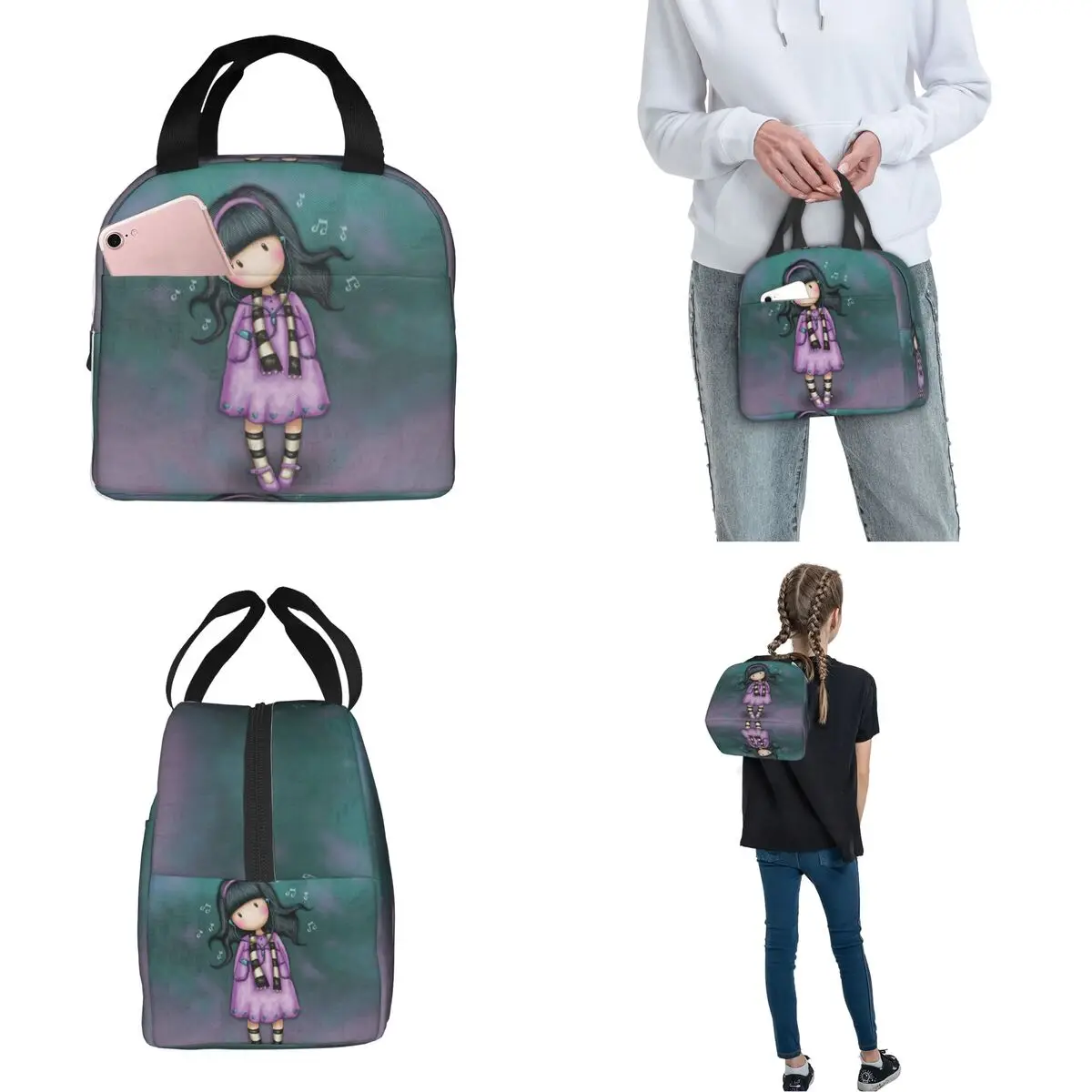 Теплоизолированная сумка для ланча кукол Санторо Gorjuss вместительный контейнер