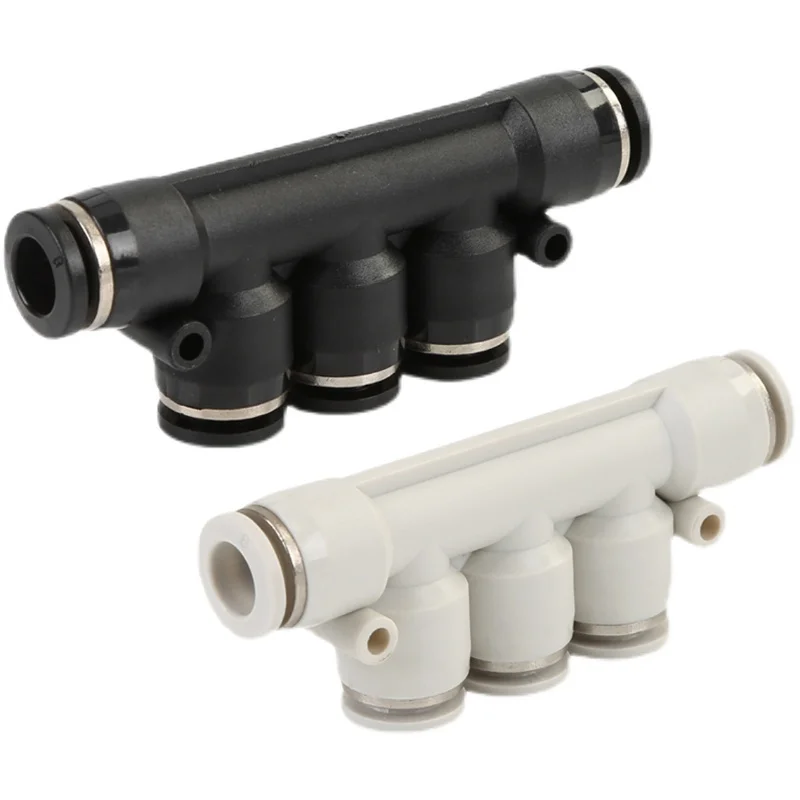 

PZA four-way 4/6/8/10/12 five-way PK pneumatic trachea quick-plug quick connector black 100 pieces