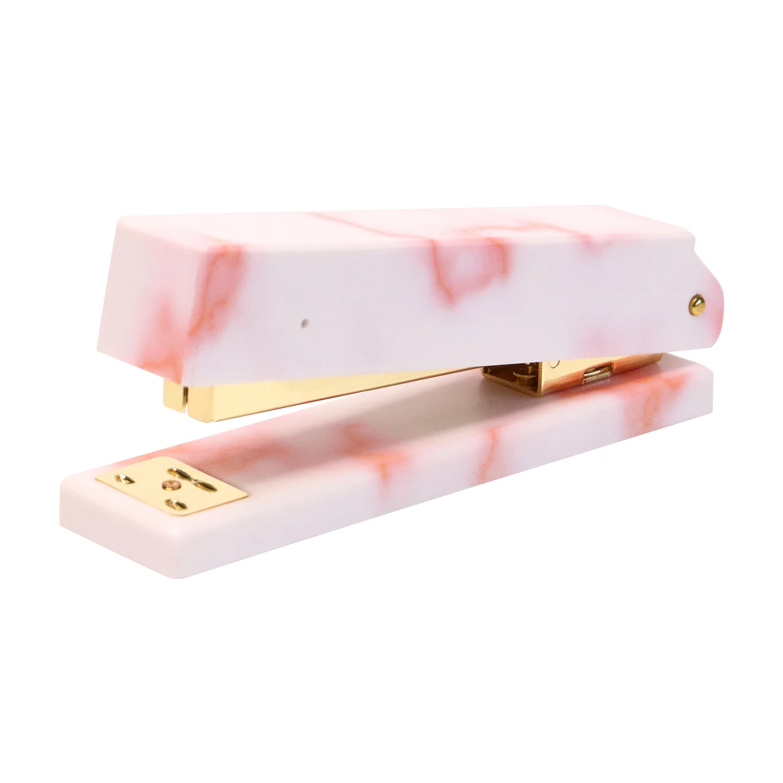 Office Accessories Marbled Golden Heavy Duty Stapler Stainless Steel Metal Core Acrylic ABS Body Desktop Stationery Supplies