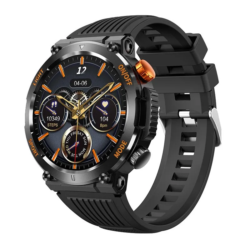

2023 Smart Watch For Men Compass LED Lighting Outdoor Sport Bluetooth Call 1.46inch Large Battery Tracker Health Smartwatch HT17