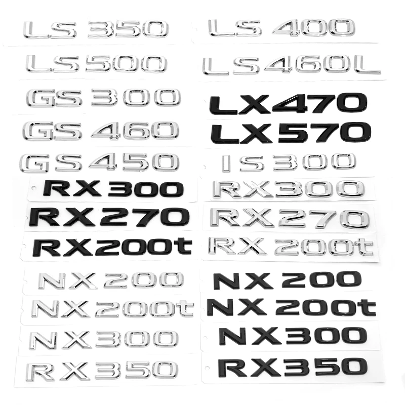 

ABS modification and upgrade letter logo for ES200 ES260 IS250 GS300 GX400 NX300 RX350 RX450 HLX470 LS600 HL rear trunk logo