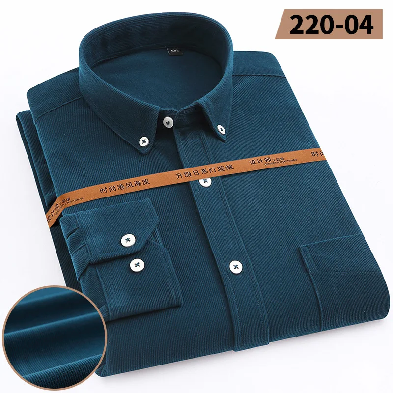 Korean Autumn and Winter Men's Corduroy Shirt Upgrade Thickened Casual Shirt Men's Retro Style Loose Long Sleeve Shirt