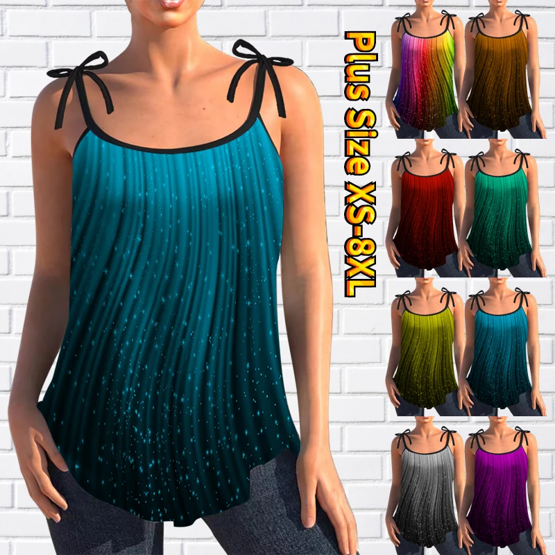 

2023 Summer U Neck Streetwear Women's Casual Tank Tops T Shirt Tee 3D Print Sleeveless Sexy Daily Vacation Fashion Print Vest