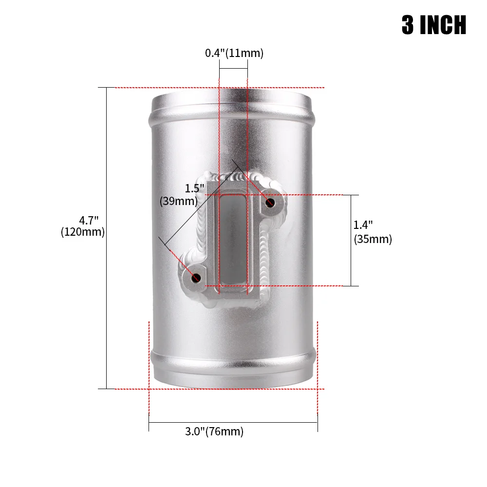 

Новый 63/70/76 мм автомобильный адаптер датчика расхода воздуха MAF, крепление для измерителя воздуха для VW Nissan, Honda, Ford 2,5 "2,75" 3" MAF006