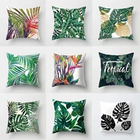 2022 modern tropical leaves pillowcase green letter designer pillow case living room decoration boho pillows covers 45x45 50x50