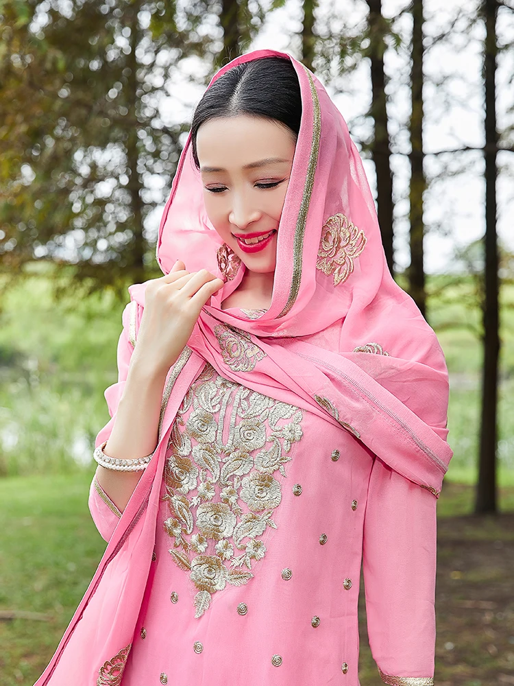 Новое хлопковое пальто Индия Пакистан панджаби дупаттас повседневные Костюмы