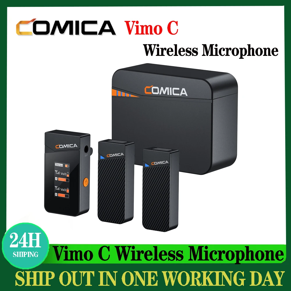

COMICA VimoC 2.4G Wireless Lavalier Microphone Plug and Play Noise Cancelling Microphone for Interview Vloging Live Streaming