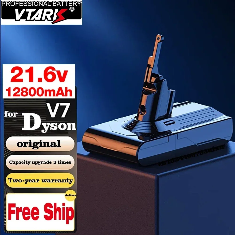 Фото Сменный аккумулятор 12800 мАч 21,6 В для Dyson V7/SV11 Motorhead Pro V7 Trigger V7 Animal V7 для автомобиля + лодки, ручной пылесос №1