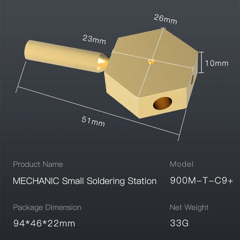 

Механическая мини-нагревательная паяльная станция из чистой меди для IPhone A9-A17, микросхема процессора, удаление клея, распайка, ремонт 900M-T-C9-plus