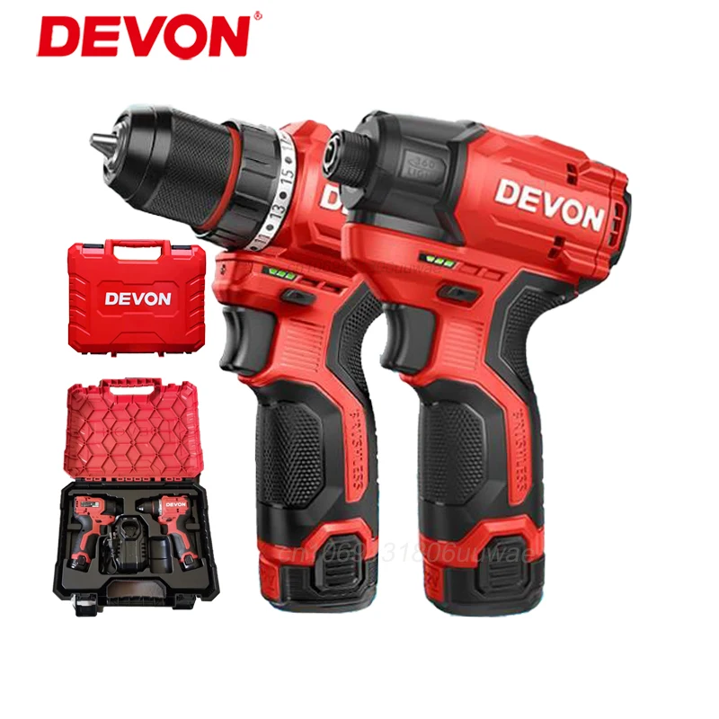 Devon 5767 5208 Combol Аккумуляторная дрель и ударная отвертка Бесщеточная 12 В 140 Нм 3300
