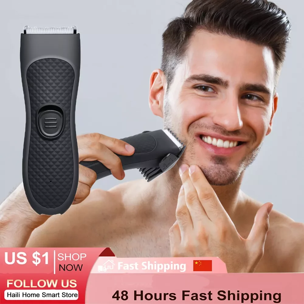 

Мужской триммер для ухода за волосами, триммер для лобковых волос, машинка для стрижки тела для мужчин, эпилятор для зон бикини, перезаряжае...