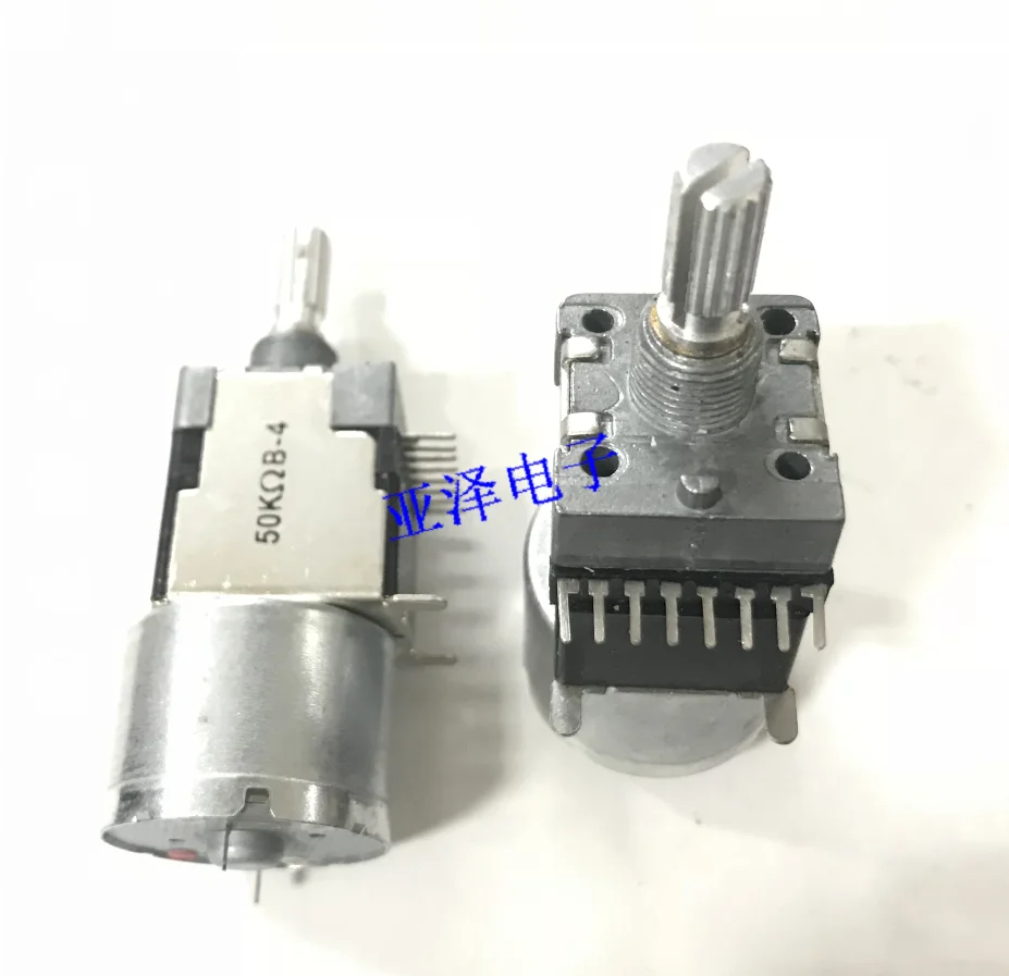 Моторный потенциометр HS RK168 B50K двойная ось длина 20 мм