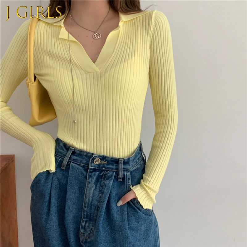 Long Sleeve T-shirts Women Korean Style Vintage Slim Cozy Spring Ladies All-match Chic Tops Solid Ins 6 Colors College Casual