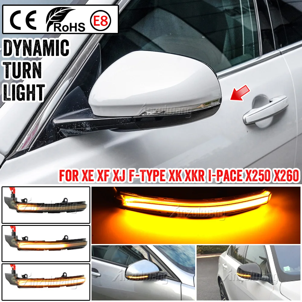 

LED Dynamic Turn Signal Light For Jaguar XE XF XJ F-TYPE XK XKR I-PACE X250 X260 Side Mirror Indicator Lamp Sequential Blinker