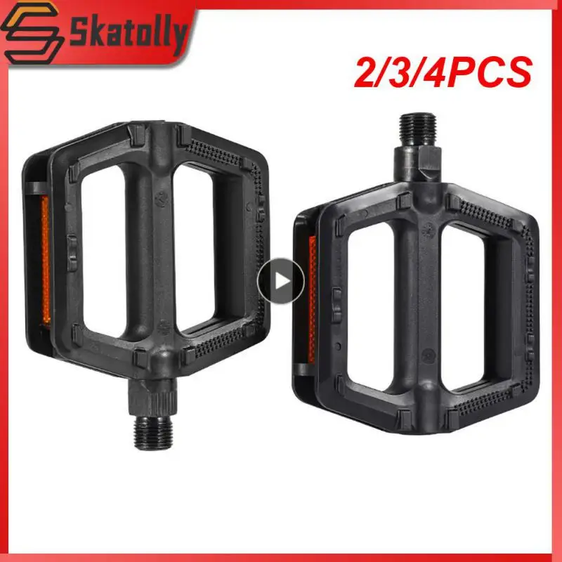 

2/3/4PCS Widened Bicycle Ball Pedals Black Non-slip Pedals Reflective Sequins Bicycle Pedals Double-sided Anti-skid Pedal