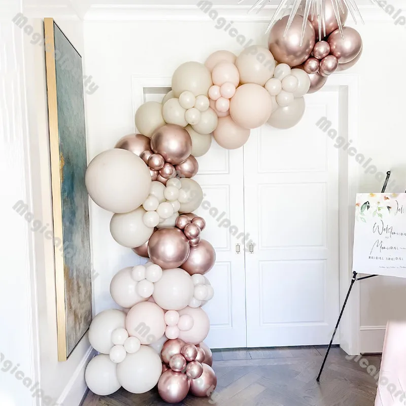 

100pcs Balloon Arch Doubled Cream Peach Rose Gold Wedding Anniversary Balloons Bridal Shower Birthday Gender Reveal Decorations
