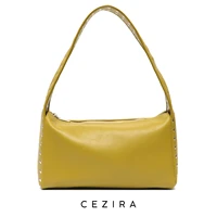 cezira brand designer women pu vegan leather shoulder bags luxury studs rivets fashion style hobo pillow handbags underarm purse