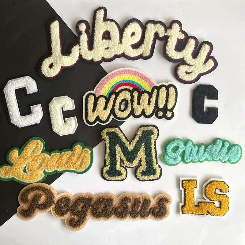 Пришивные нашивки с синелевыми буквами открытые значки LS вышивкой искусственная