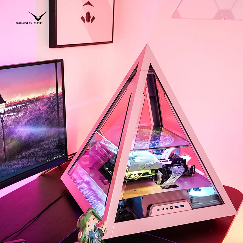

GOF Worker Bee AZZA Pyramid 804L supports 3080 graphics card long ATX dual water-cooled hand-made custom chassis