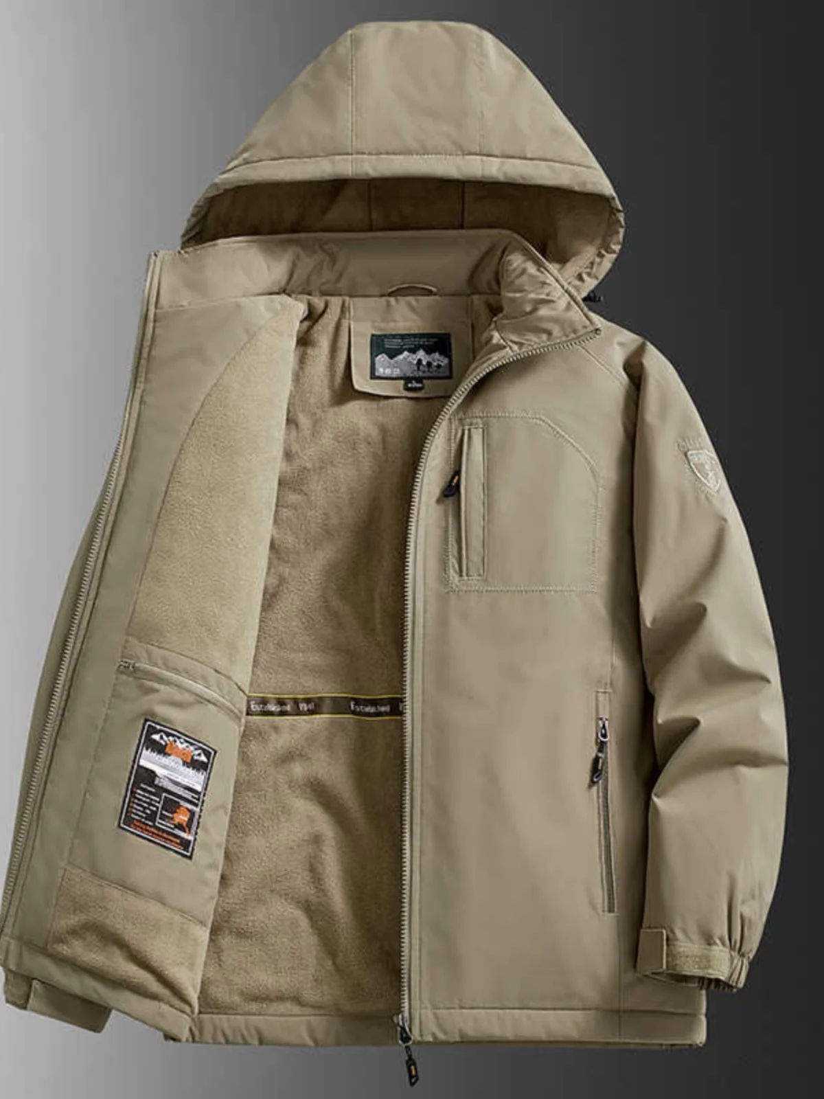 Мужская верхняя одежда на флисовой подкладке утолщенная новинка 2024
