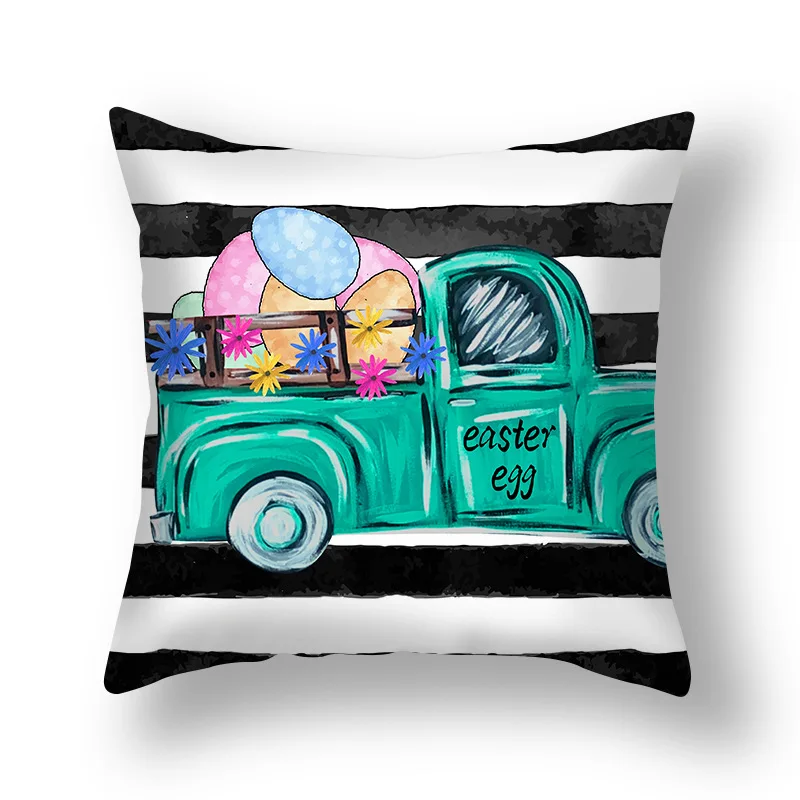 

Пасхальная наволочка с рисунком кролика, моркови, яиц, наволочка для подушки, пасхальные украшения, подарок, домашний декор для дивана, наволочка для подушки