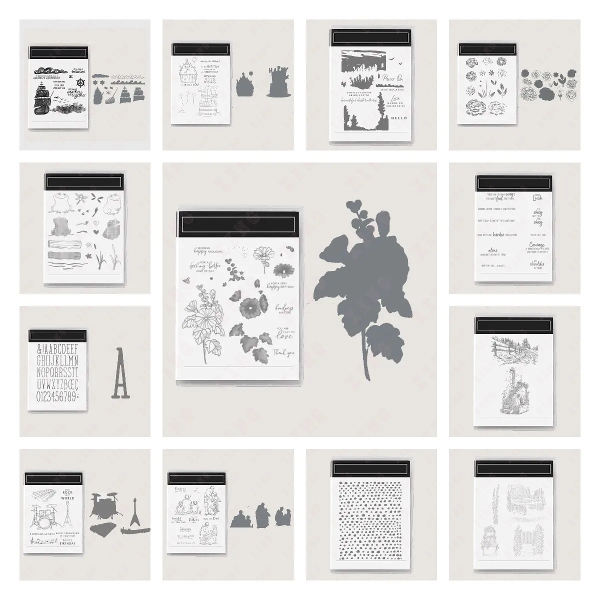 

Metal Cutting Dies Diy Scrapbook Decoration Embossed Craft Mold Happy Birthday Father Music Equipment Petal Chair Silicone Stamp