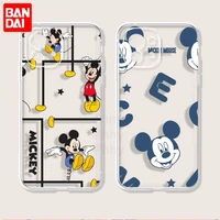 bandai cute funny mickey mouse phone case for iphone 13 12 11 pro max mini xs x xr 8 7 6 6s plus se 2020 transparent cover