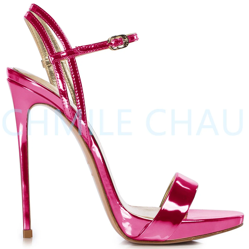 Elegant Luxury Designer Women Sandals Stiletto High Heel Ankle Strap Sexy Fetish Dress Plus Size Shoes Chaussure Femme 23-CHC-30