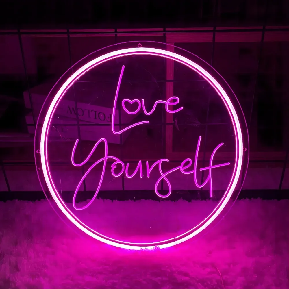 Неоновая вывеска Love Yourself гравировка личности индивидуальные светодиодные