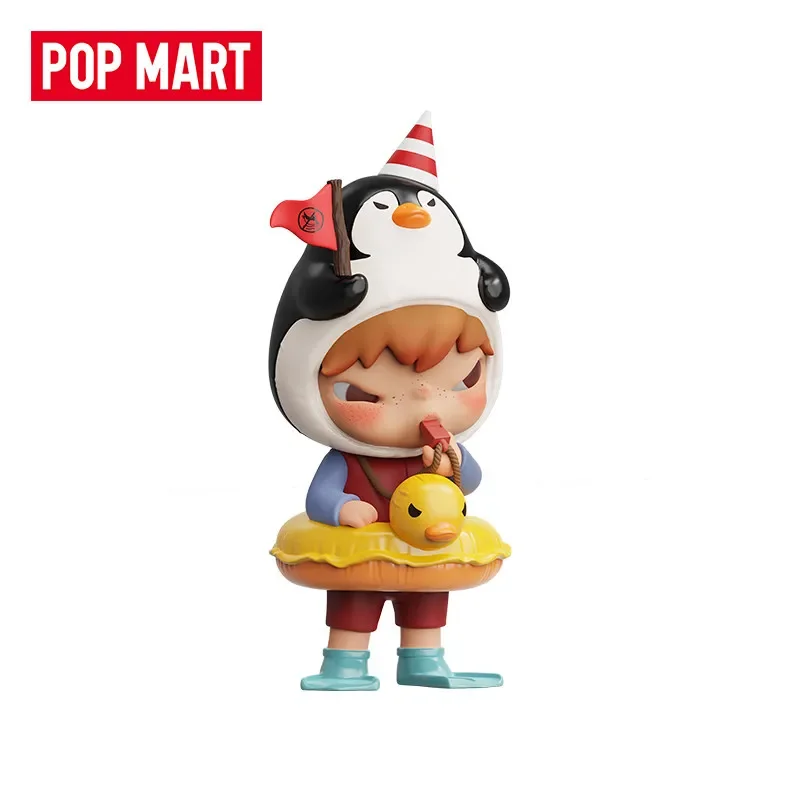 Фото POPMART Hirono Penguin Lifeguard Series Оригинальная Слепая Коробка-Сюрприз Игрушки Куклы Милые Аниме-Фигурки Для Декора Стола №4