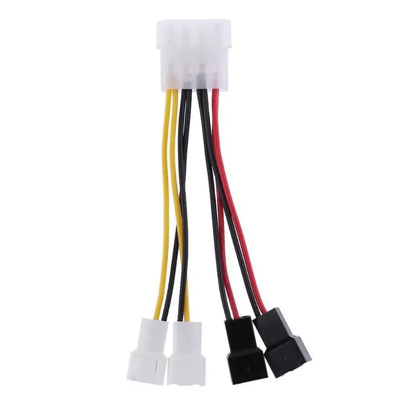 

1pc 4-Pin Molex to 3-Pin fan Power Cable Adapter Connector 12v*2 / 5v*2 Computer Cooling Fan Cables for CPU PC Case Fan